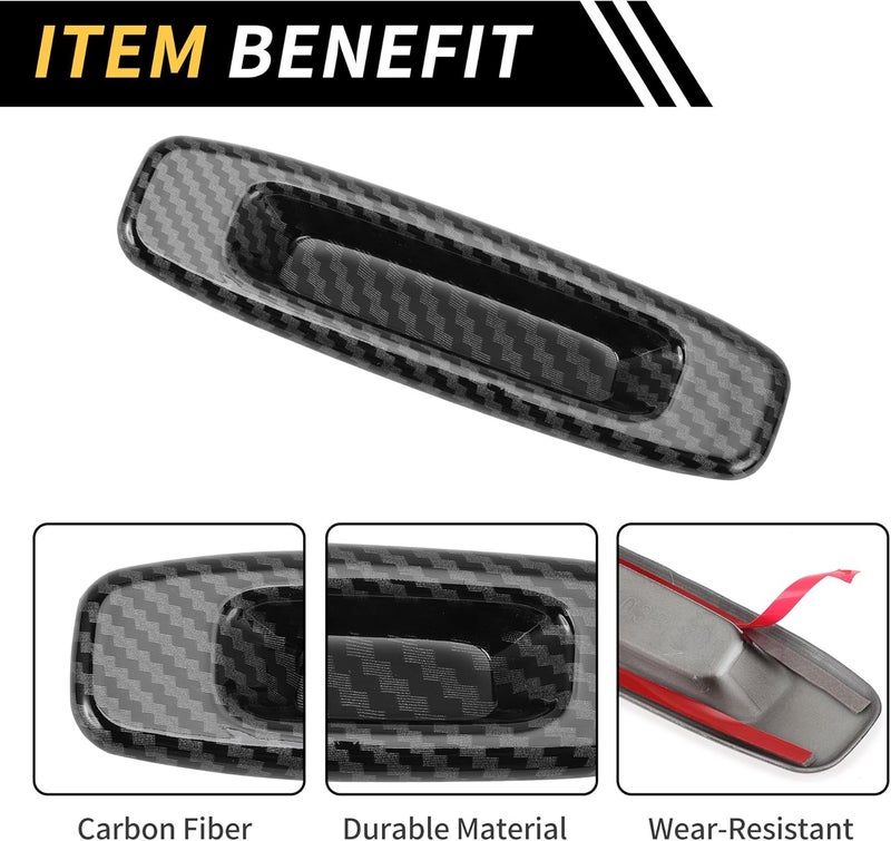 REPAIROCK 1 Pc Car Interior Roof Handle Cover Trim for Toyota Tundra 2014-2021 Sun Roof Handle Cover Trim Carbon Fiber Pattern ABS Black - Image 4